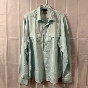 Exterus Outdoor UPF 40+ Mens Long Sleeve Hiking Shirt Large‎ Green Lightweight